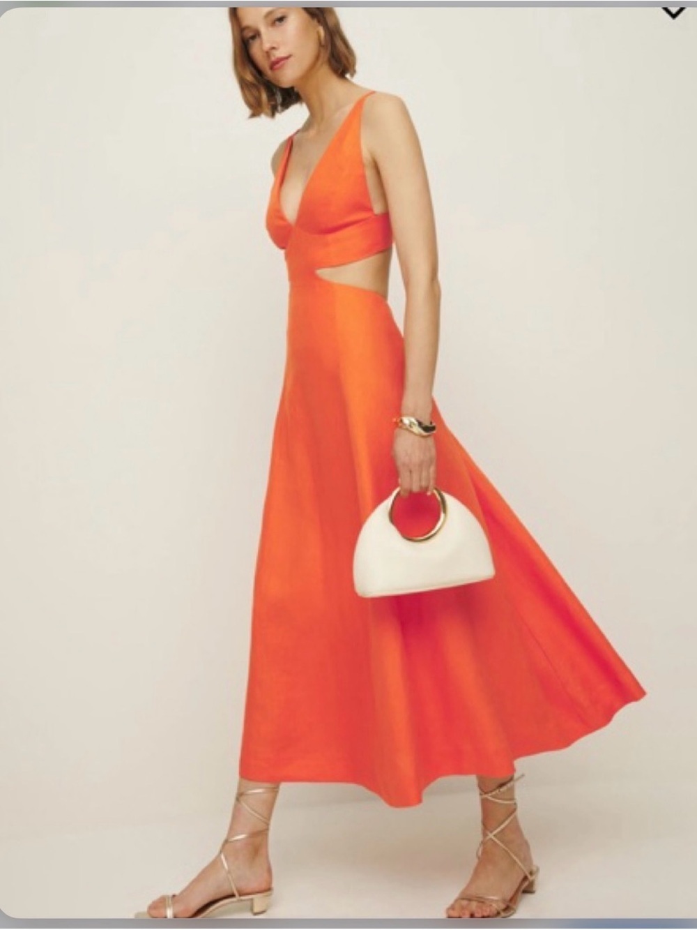 Reformation Samara linen midi Dress
